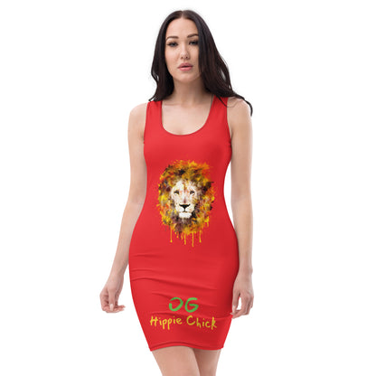 Red Fitted Dress (Lion front)