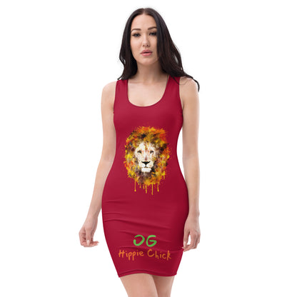 Maroon Fitted Dress (Lion front)