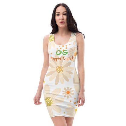 Tan Daisies Fitted Dress