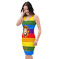 Rainbow Fitted Dress (Lion front)