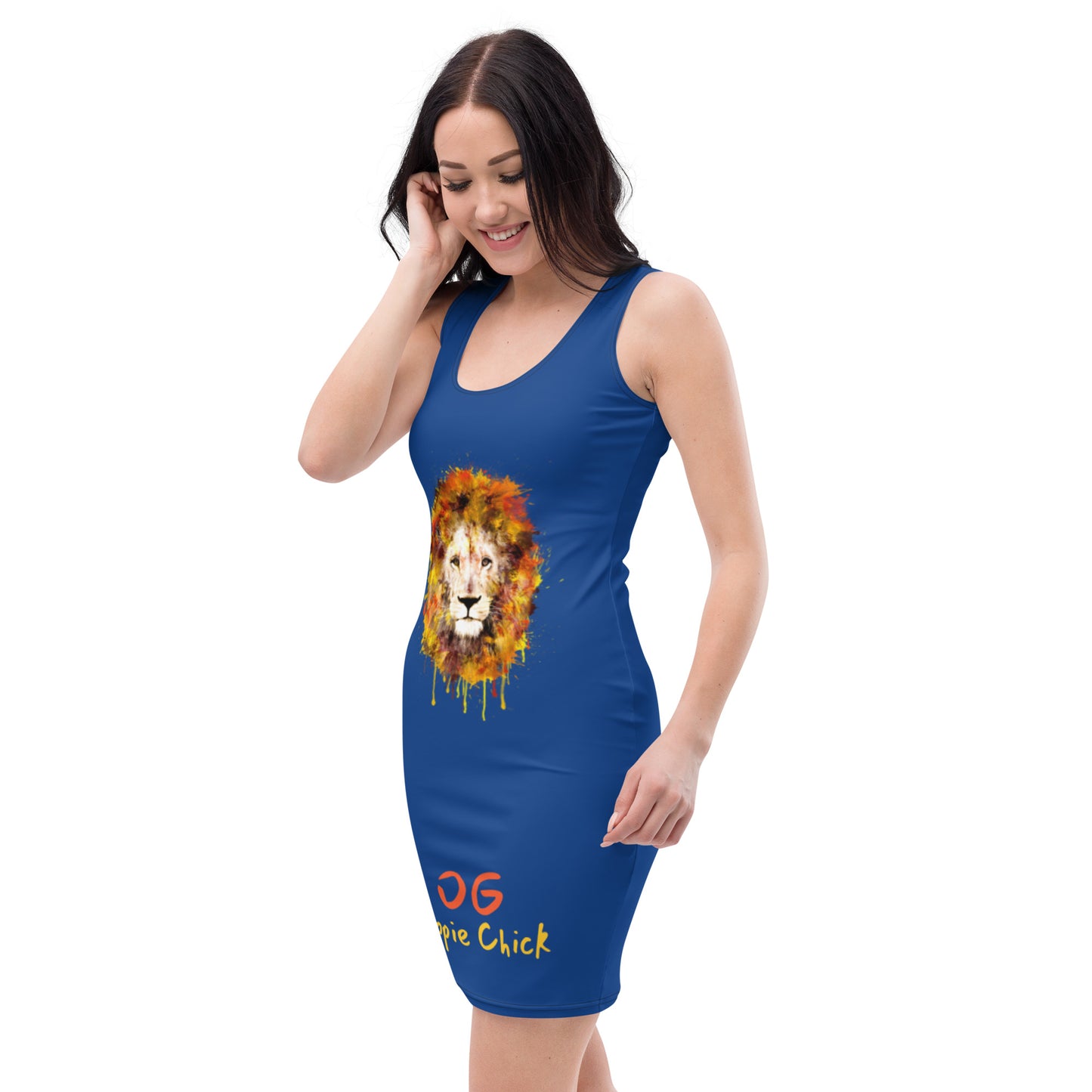 Navy Fitted Dress (Lion front)