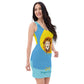Color Waves Fitted Dress (Lion front)