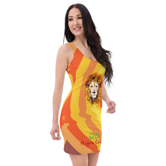 Sunny Flower Fitted Dress (Lion front)