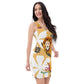 White Flowers Fitted Dress (Lion front)