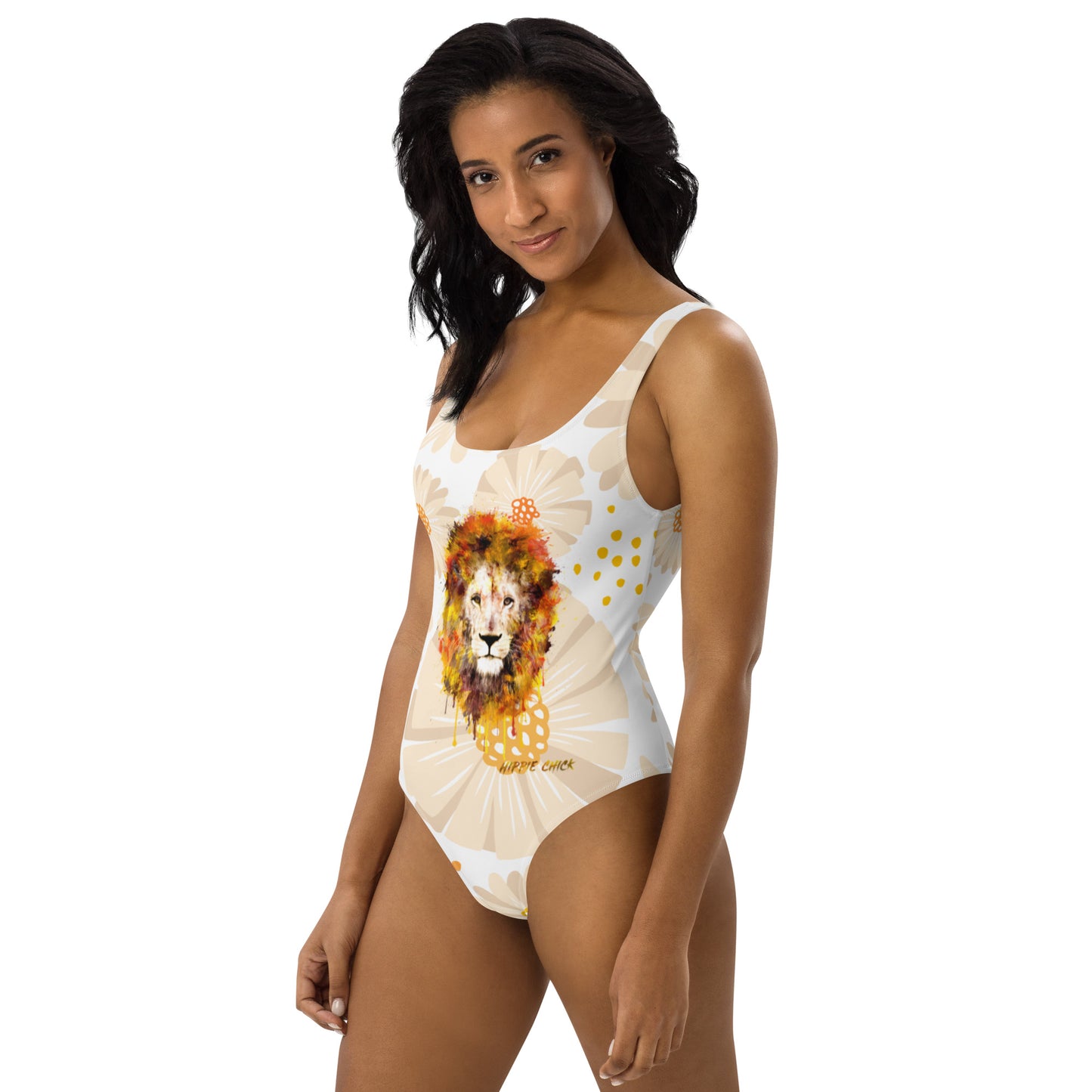 Tan Daisies One Piece Swimsuit