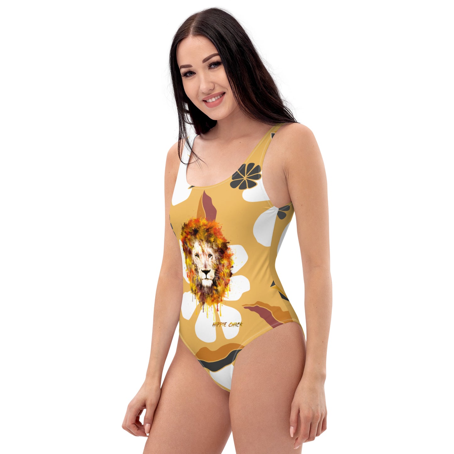 White Flowers One Piece Swimsuit