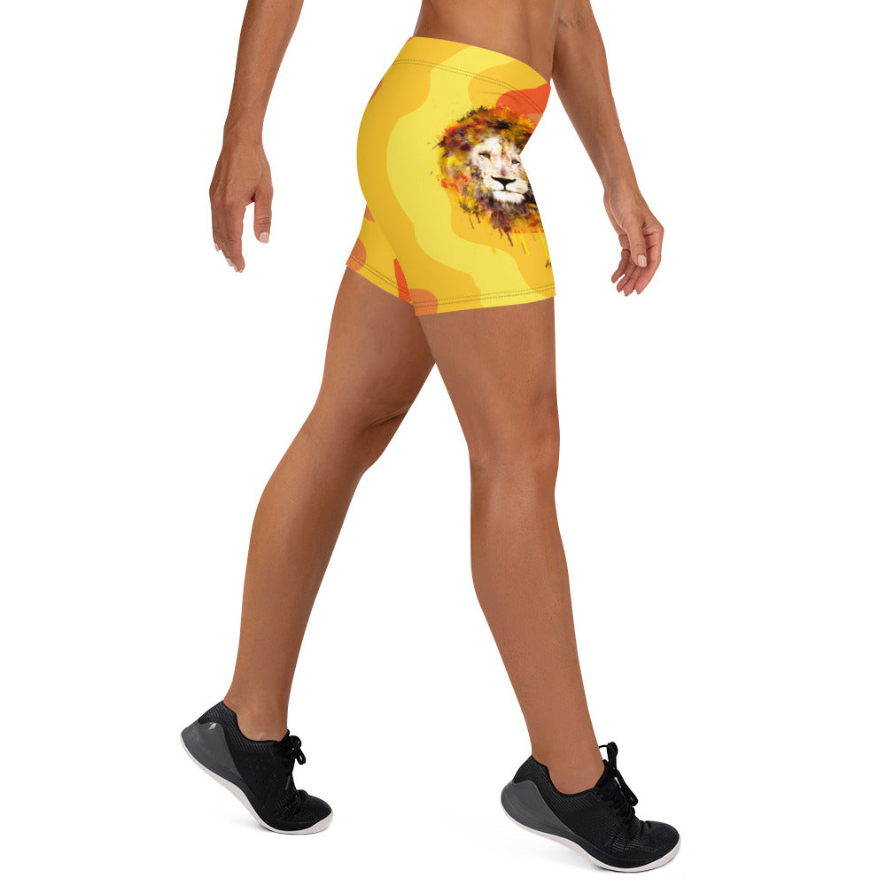 Yellow tight shorts sales