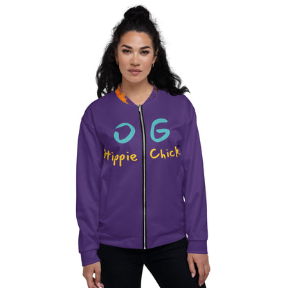 Blouson aviateur violet - OG Hippie Chick (grand Lion au dos)