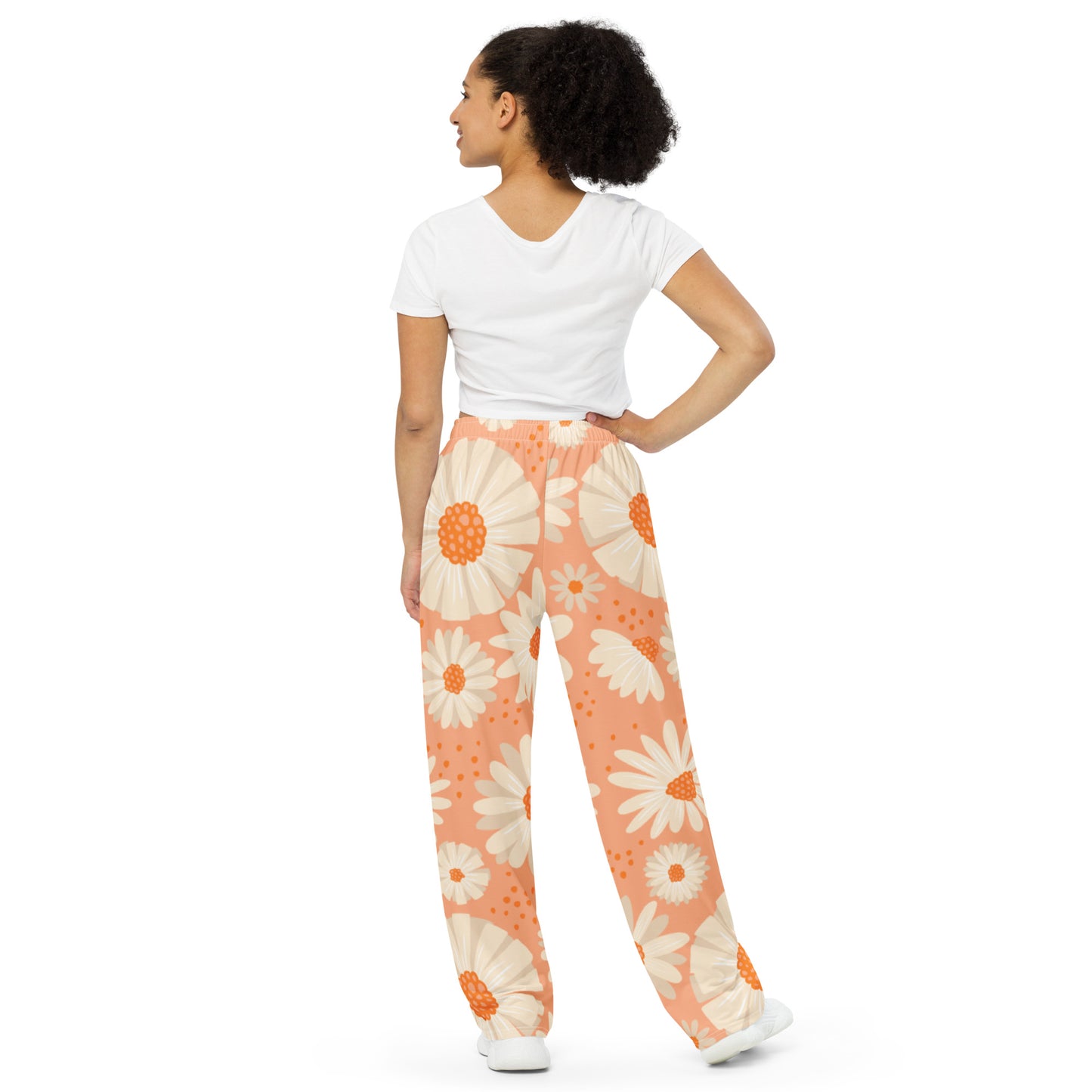 Peach Daisies Unisex Pants - OG Hippie Chick