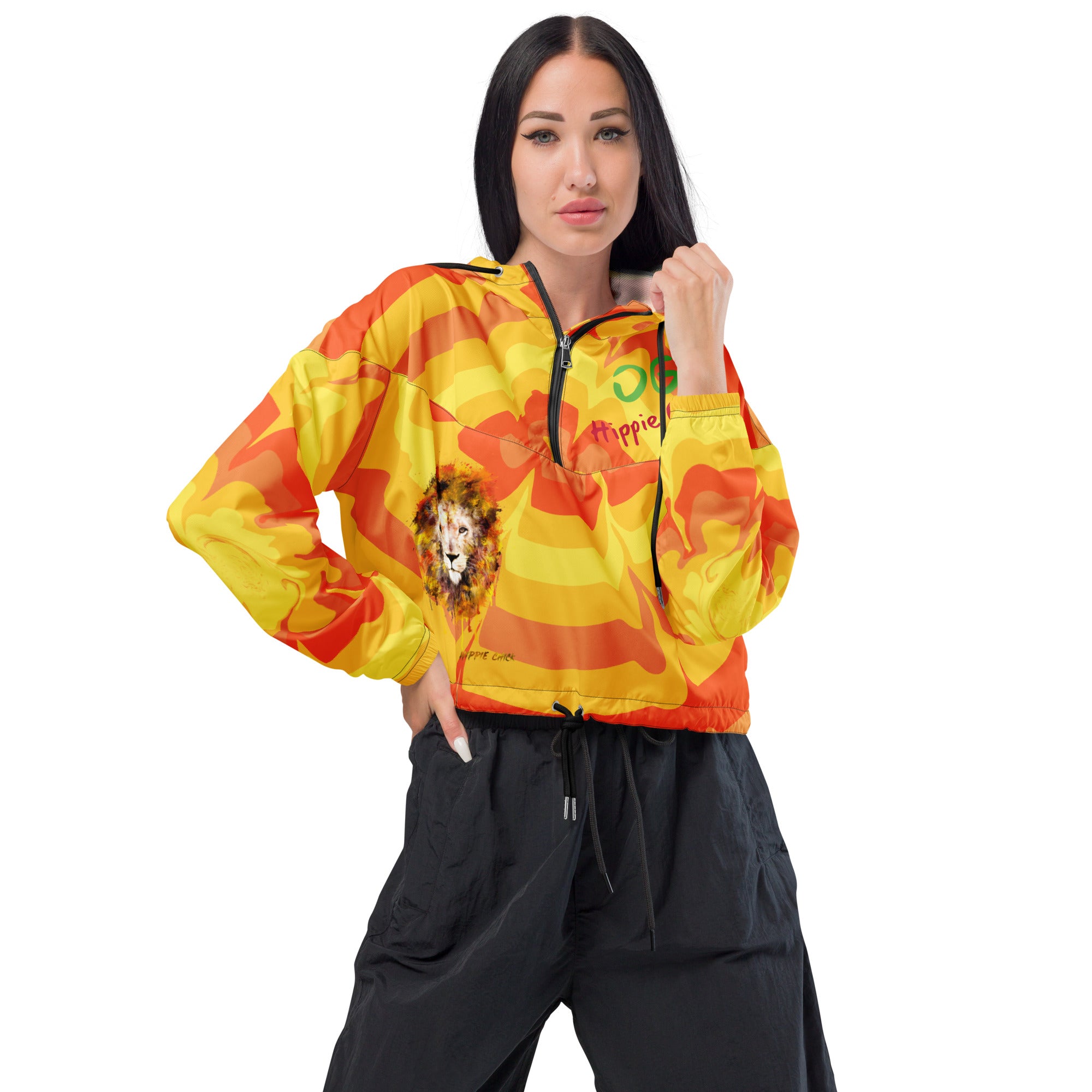 Orange 2024 cropped windbreaker