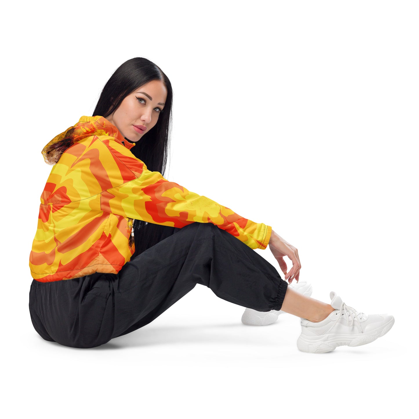 Sunny Flower Cropped Windbreaker