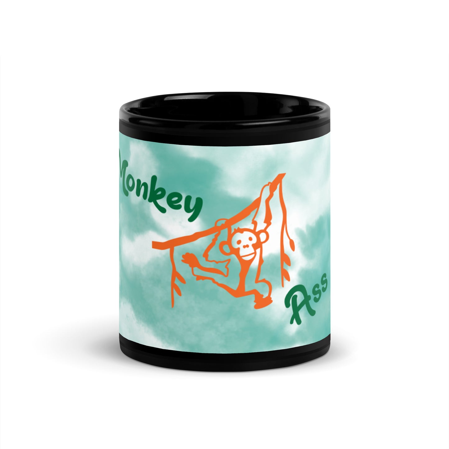 Green Tie Dye Black Glossy Mug - Monkey Ass!