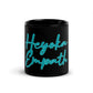 Black Glossy Mug - Heyoka Empath (Teal)