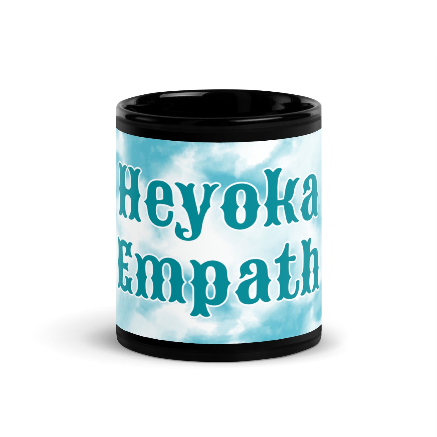 Teal Tie Dye Black Glossy Mug - Heyoka Empath