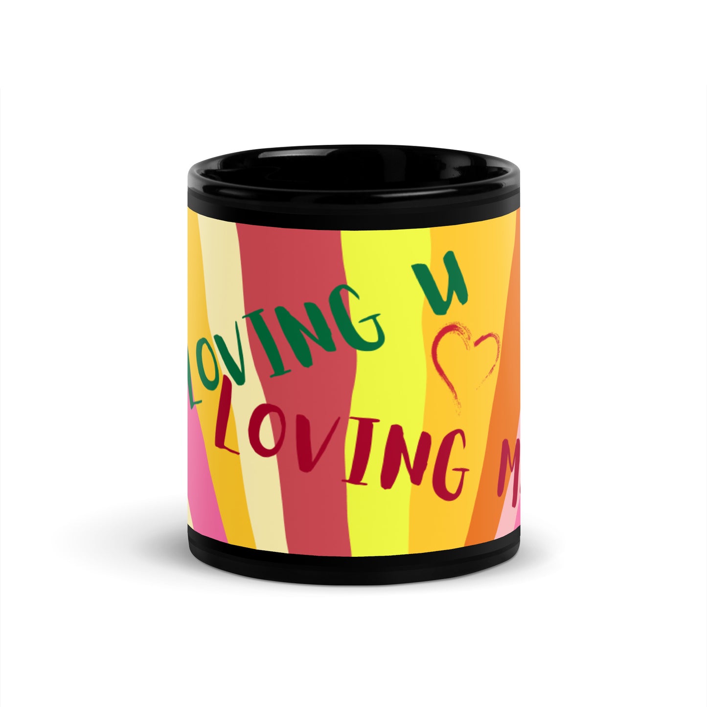 Tasse brillante noire Sun Rays - Loving U Loving me