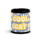 Blue Daisies Black Glossy Mug - Cool Cat
