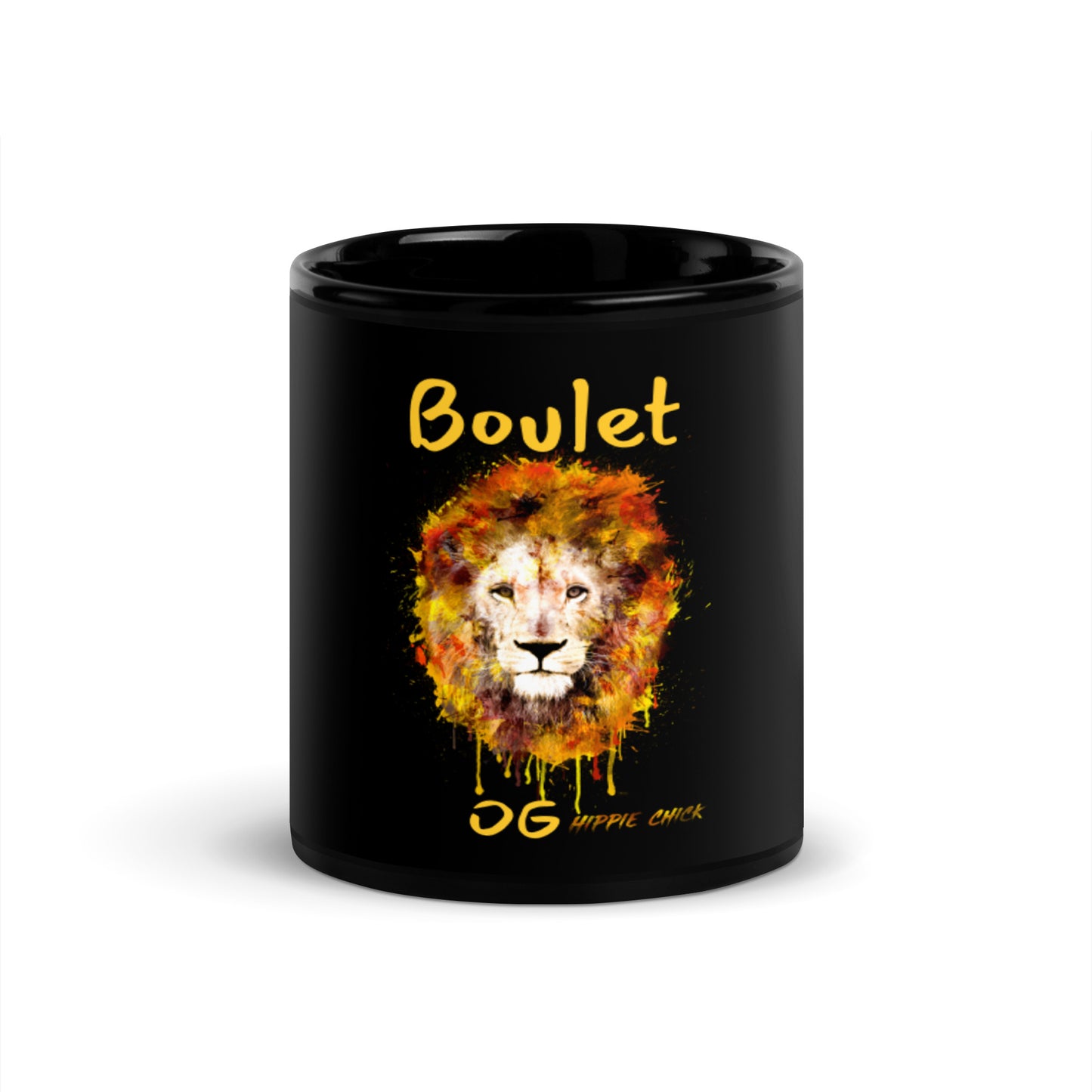 Mug Noir Brillant - Boulet (Jaune)