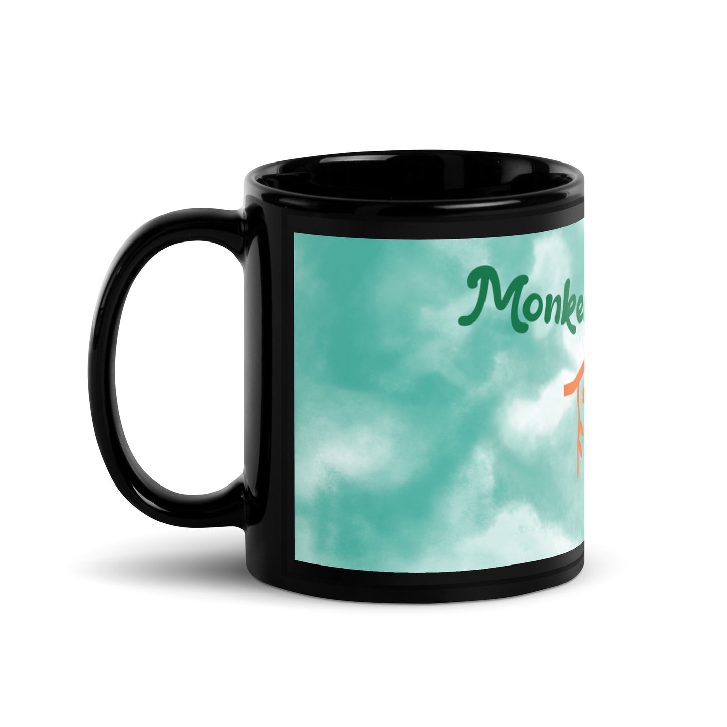 Green Tie Dye Black Glossy Mug - Monkey Ass!