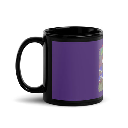 Mug Brillant Noir Violet - Hippie Chick