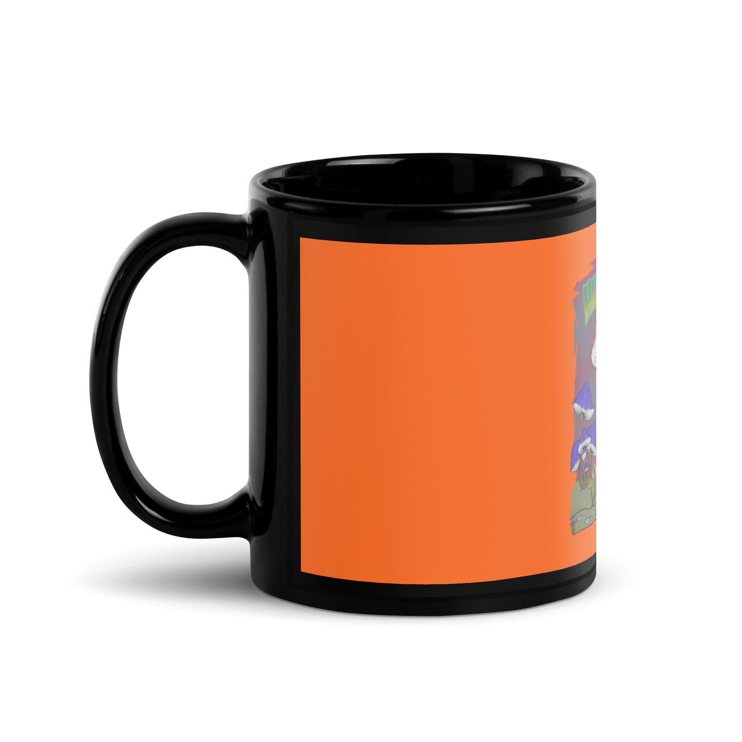 Mug Glossy Noir Orange - Hippie Chick
