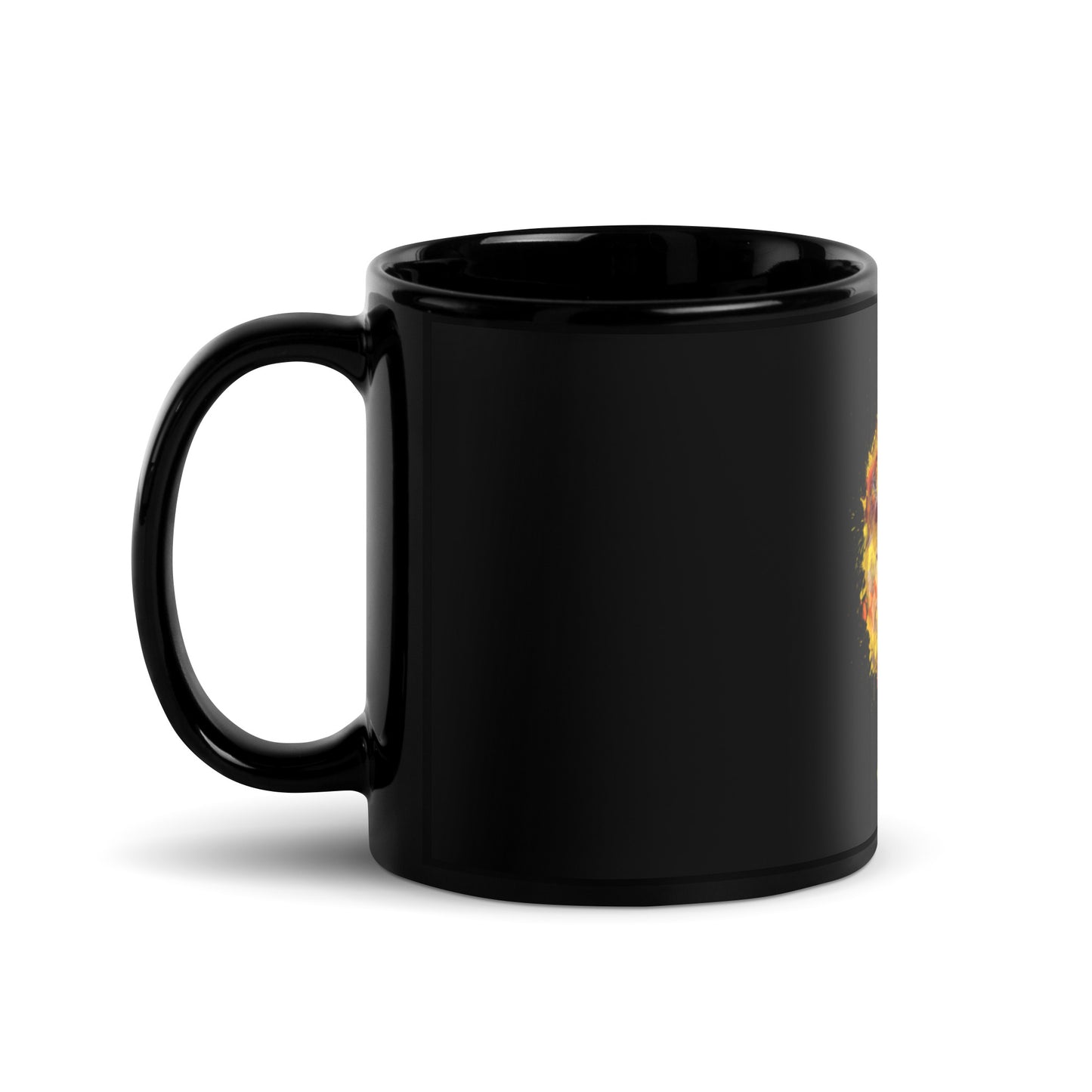 Mug Noir Brillant - OG Hippie Chick (Jaune)