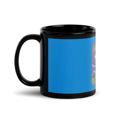 Blue Black Glossy Mug - Hippie Chick