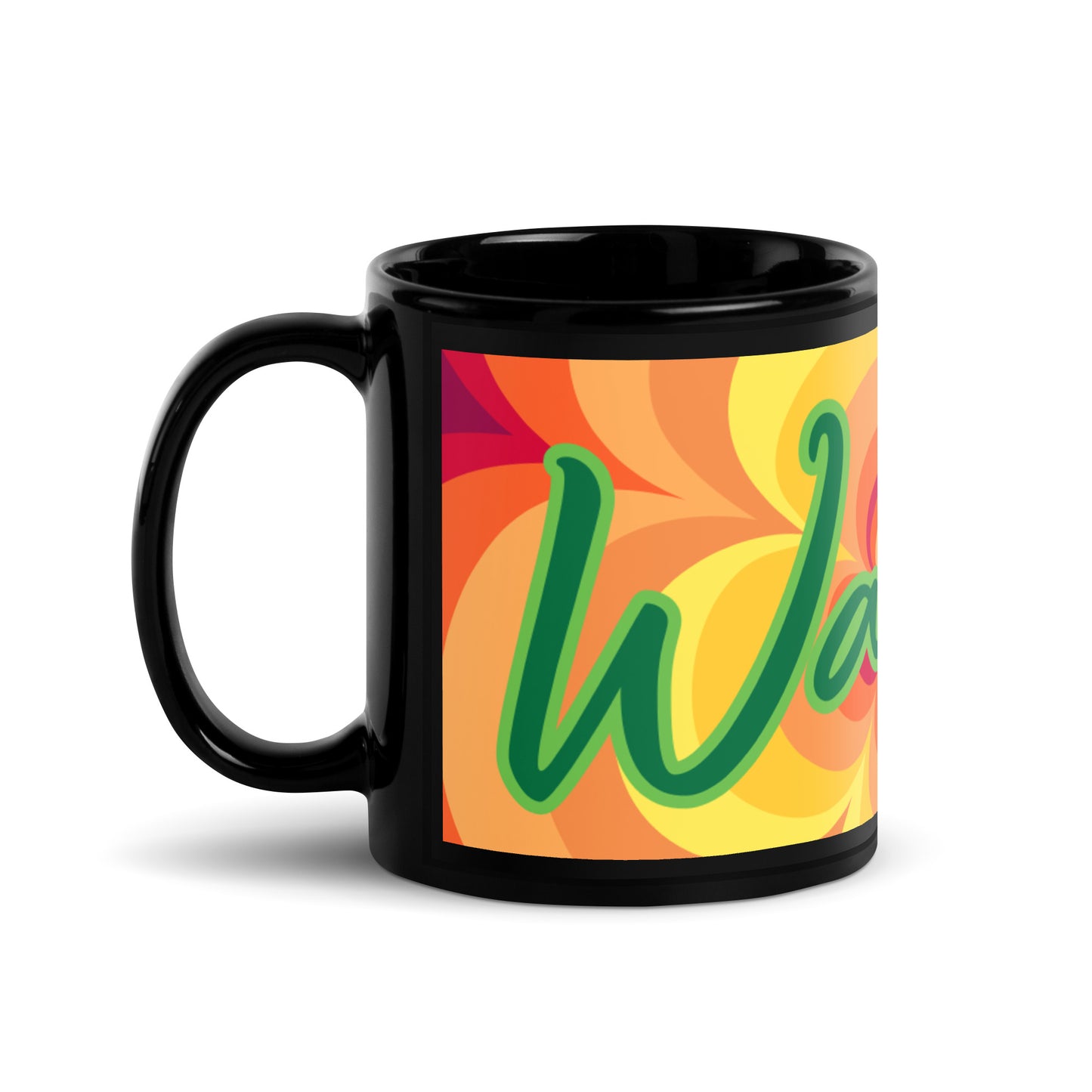 Sunny Flower 2 Black Glossy Mug - Warrior