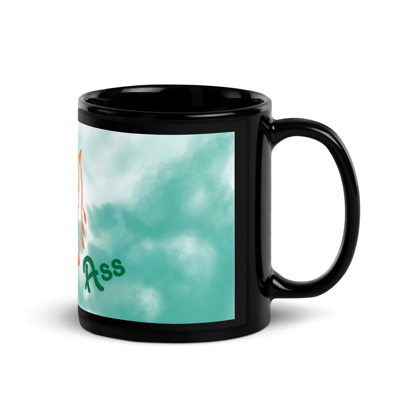 Green Tie Dye Black Glossy Mug - Monkey Ass!