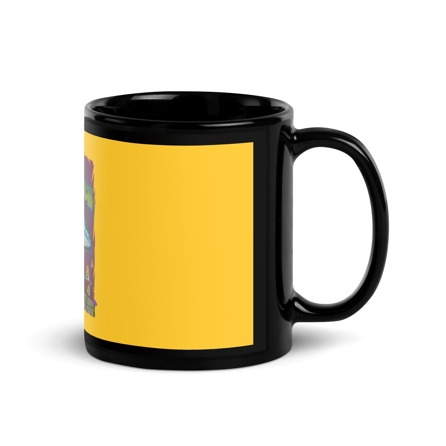 Yellow Black Glossy Mug - Hippie Chick