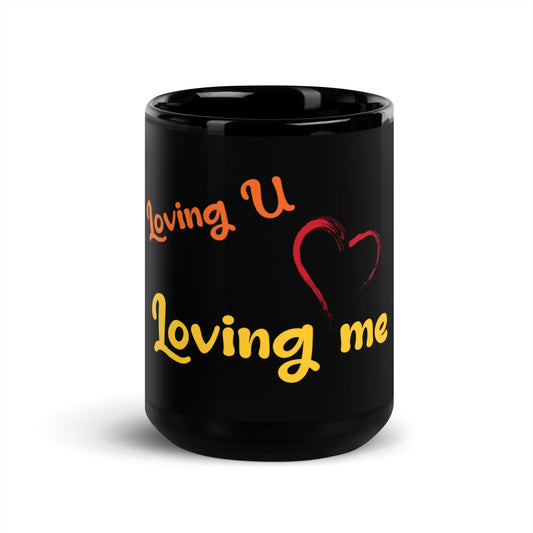 Black Glossy Mug - Loving U Loving me