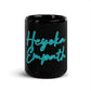 Black Glossy Mug - Heyoka Empath (Teal)