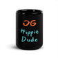 Black Glossy Mug - OG Hippie Dude