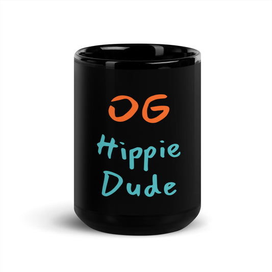 Black Glossy Mug - OG Hippie Dude