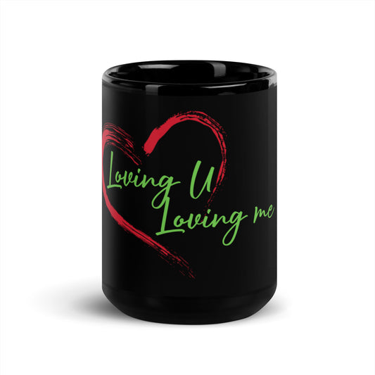 Black Glossy Mug - Loving U Loving me