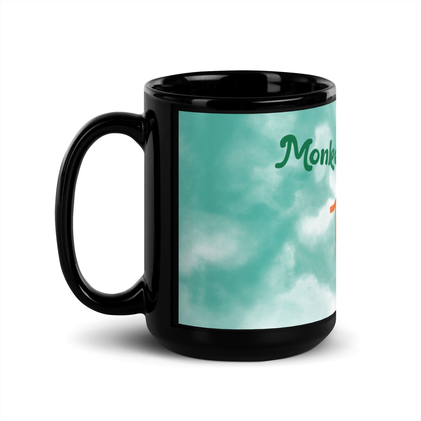 Green Tie Dye Black Glossy Mug - Monkey Ass!