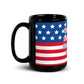 USA Black Glossy Mug - Les guerriers ne déposent jamais leurs armes