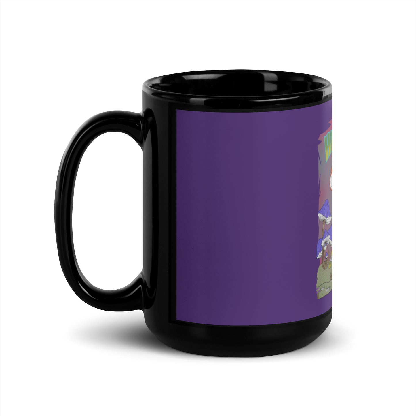 Purple Black Glossy Mug - Hippie Chick