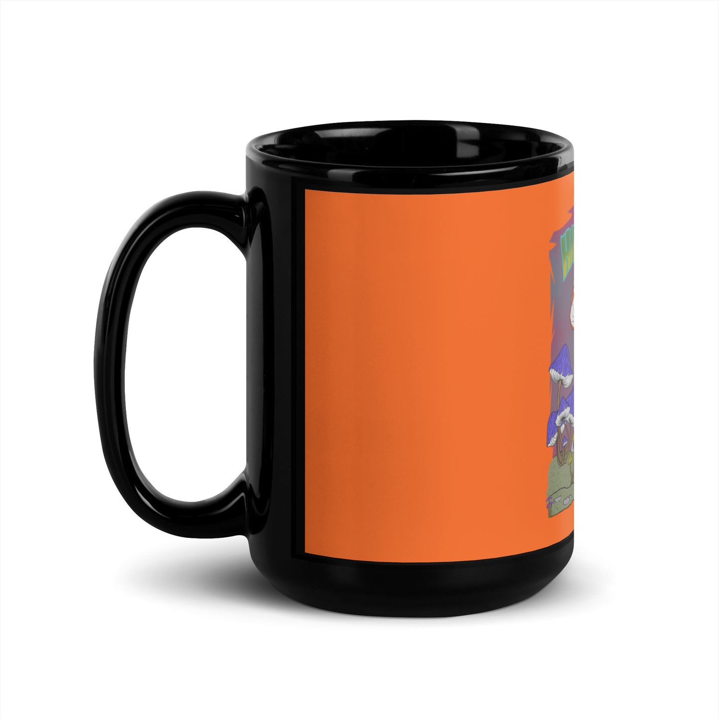 Orange Black Glossy Mug - Hippie Chick