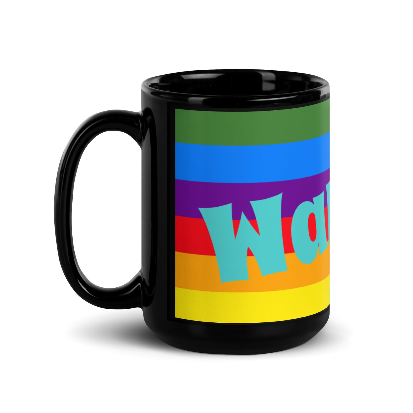 Rainbow Black Glossy Mug - Warrior