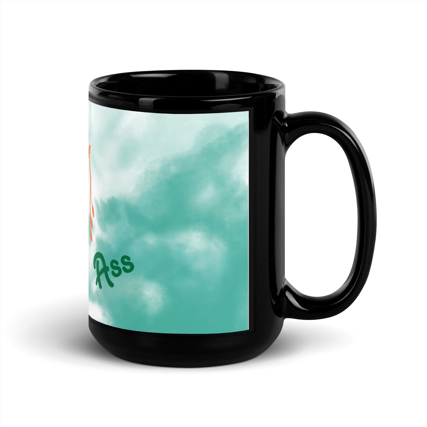 Green Tie Dye Black Glossy Mug - Monkey Ass!