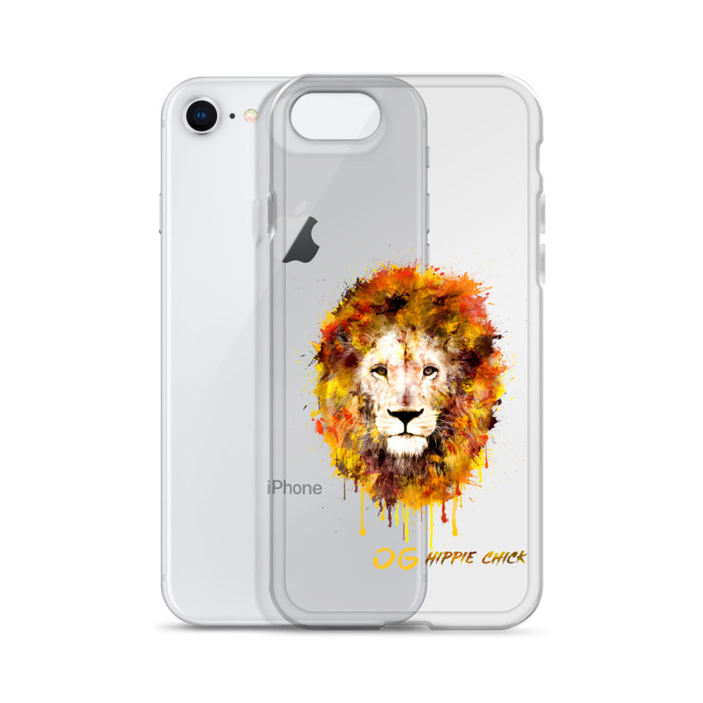 Clear iPhone Case - OG Hippie Chick (yellow)