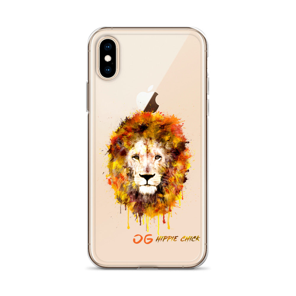 Clear iPhone Case - OG Hippie Chick (orange)