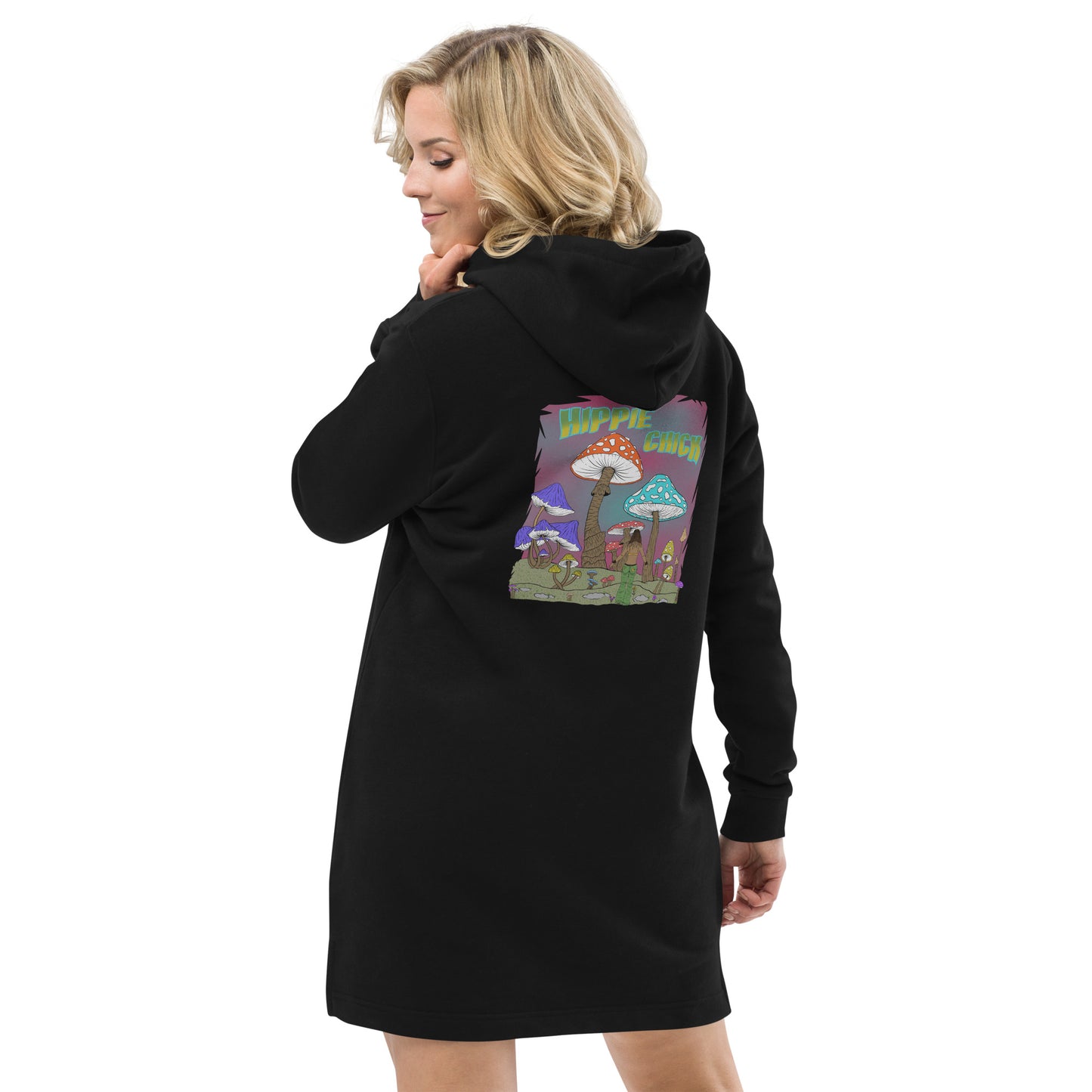 Hippie Chick Mushrooms Hoodie Dress (back)