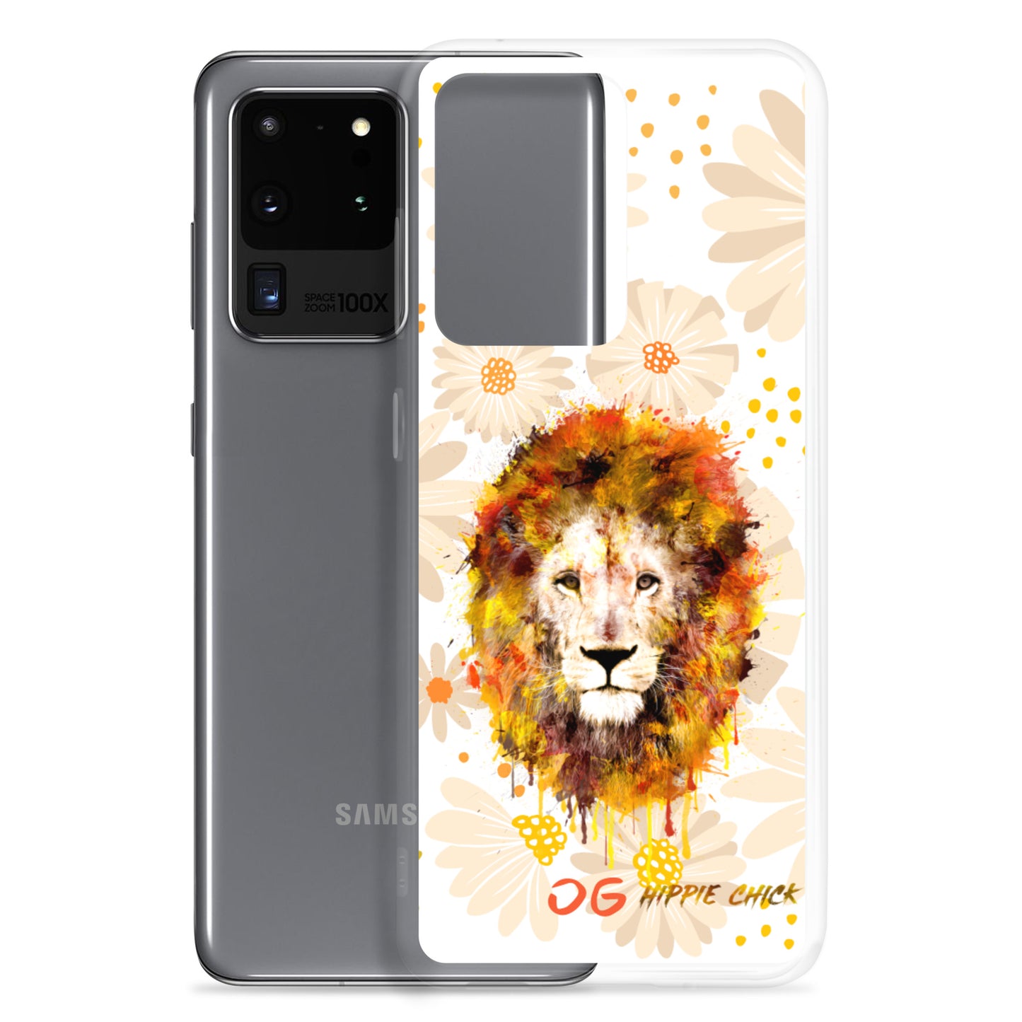 Coque Samsung marguerites marron clair