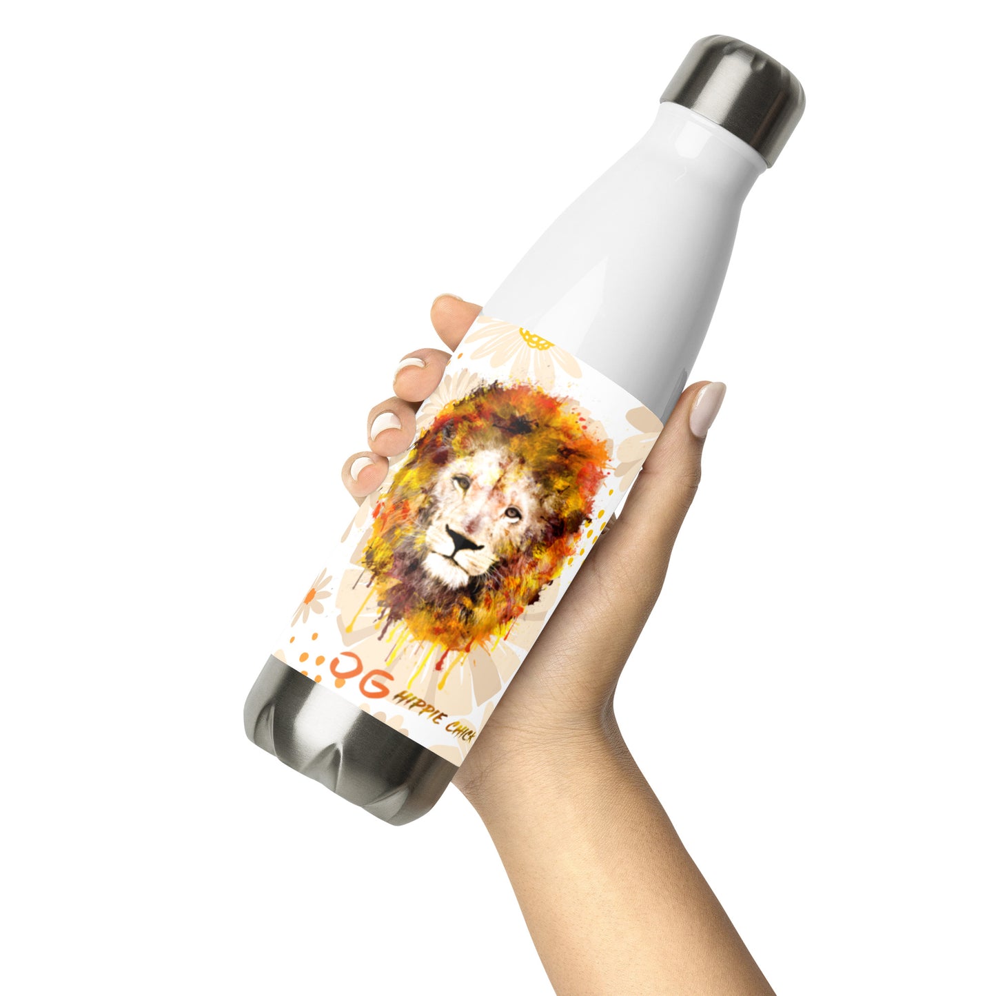 Tan Daisies Stainless Steel Water Bottle