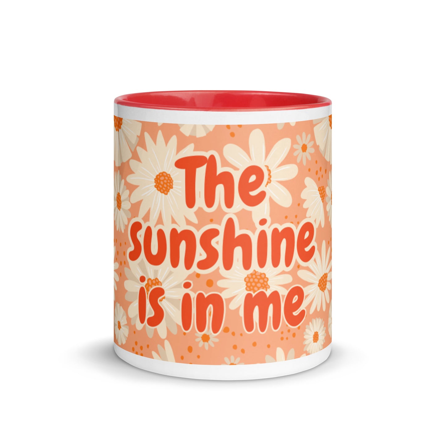 Peach Daisies Color Mug - The Sunshine is in me
