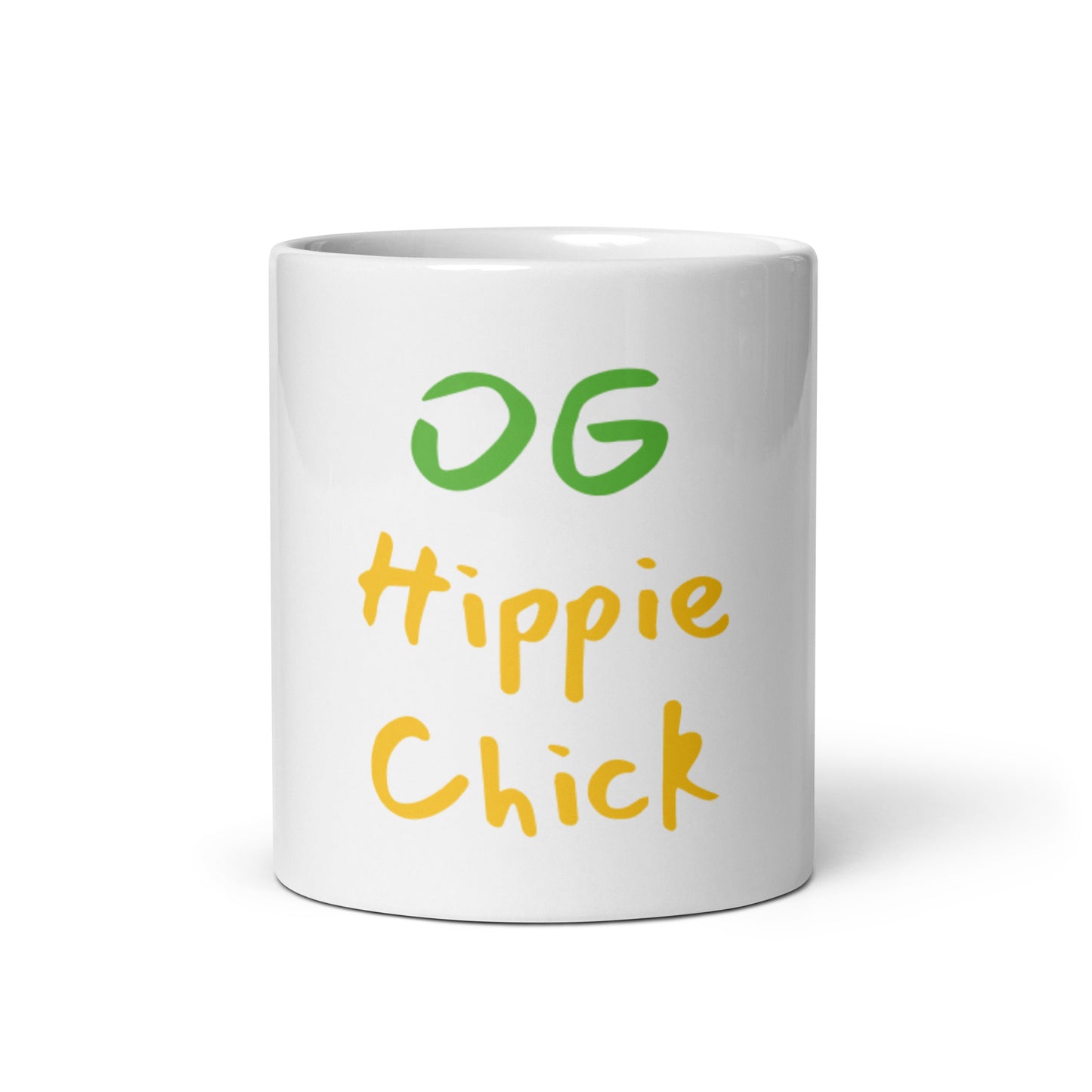 White Glossy Mug - OG Hippie Chick