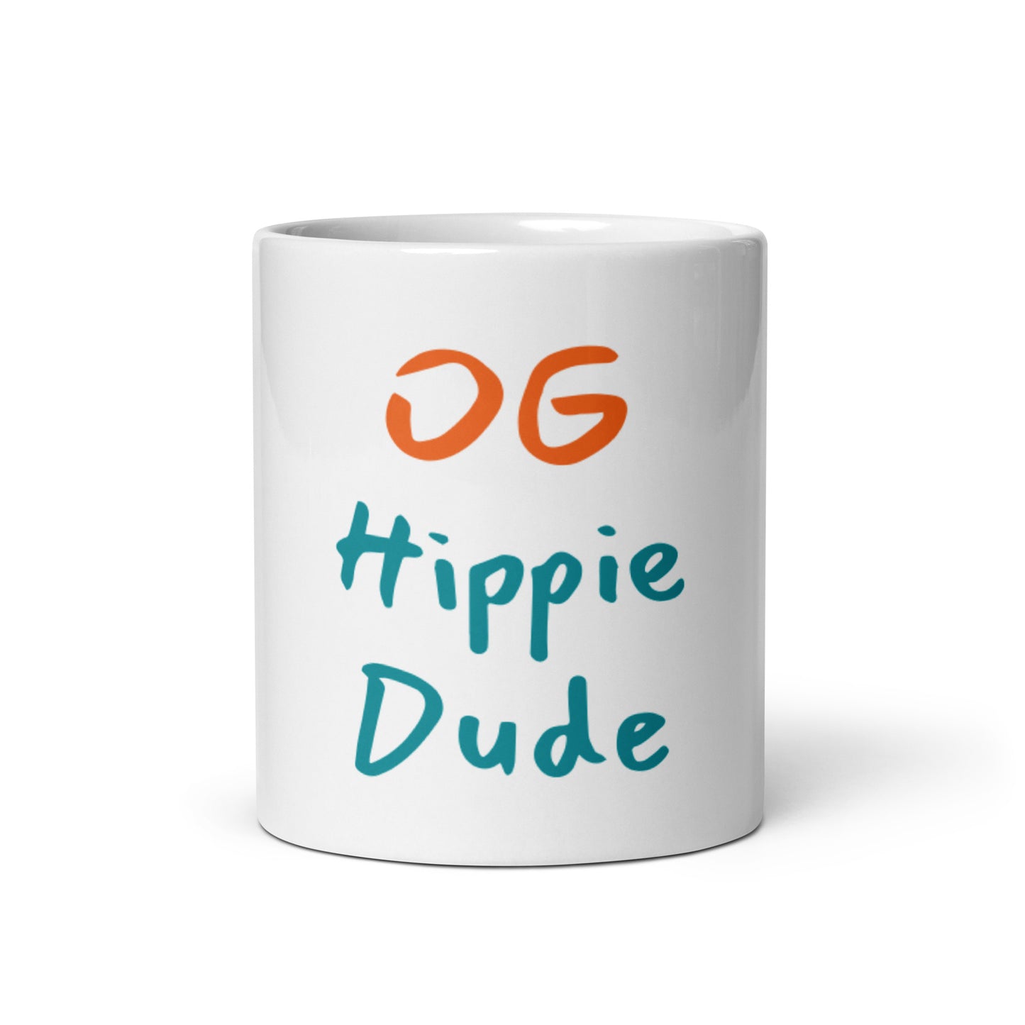 White Glossy Mug - OG Hippie Dude