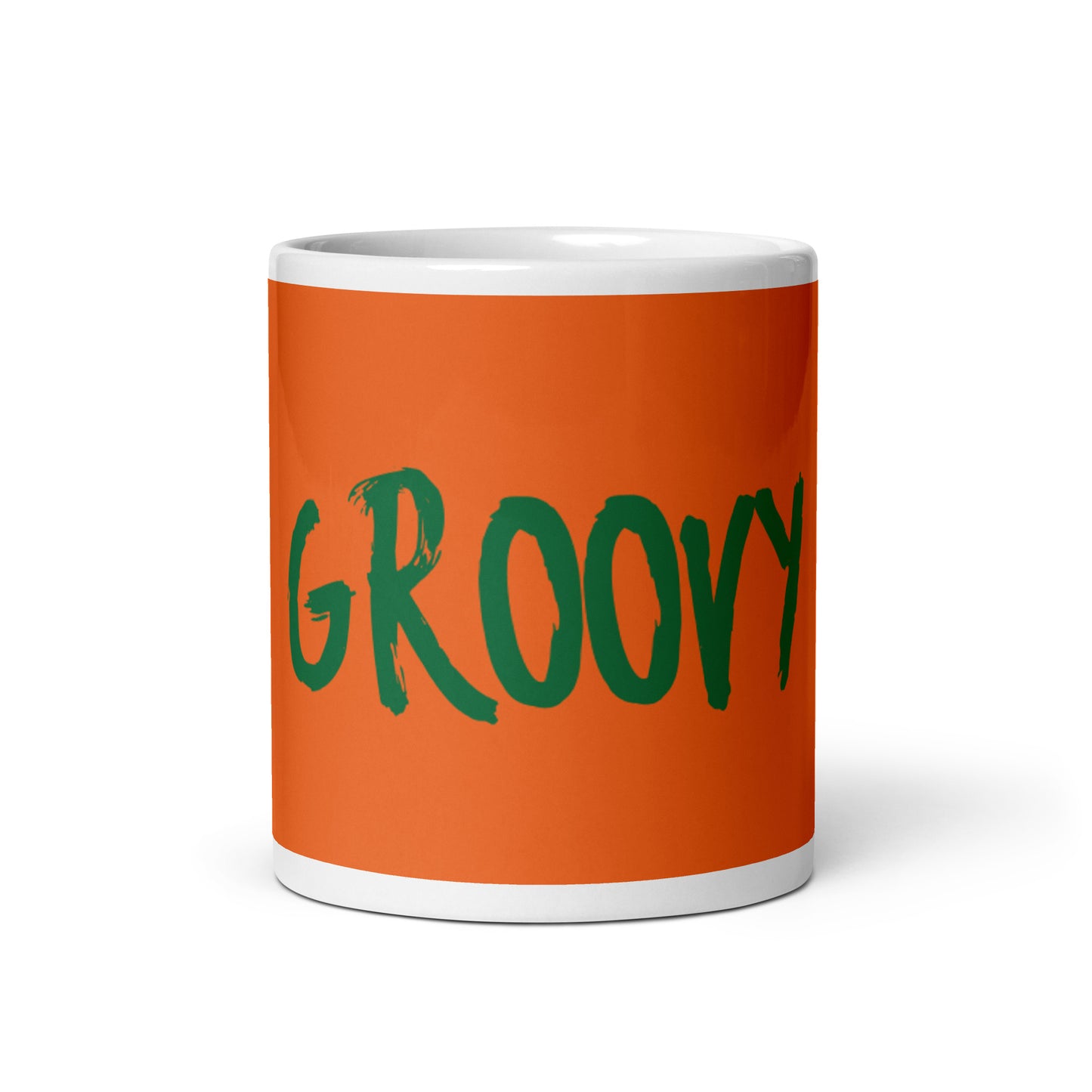 Mug Glossy Blanc Orange - Groovy