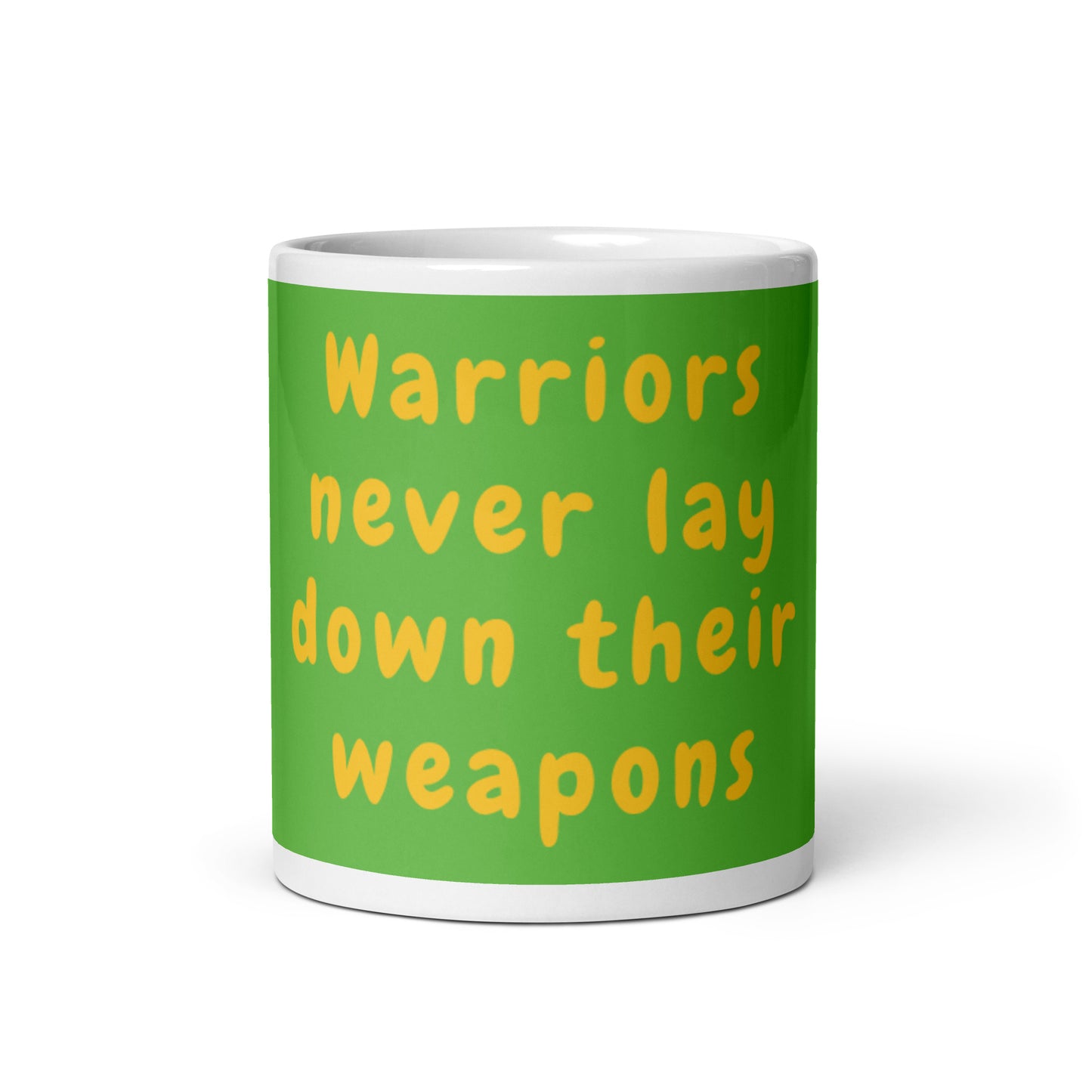 Grinch White Glossy Mug - Warriors never lay down their weapons